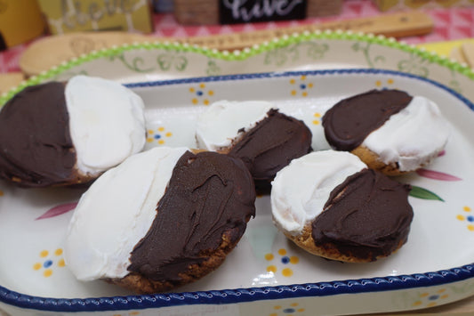 Gluten Free, High Protein Black & White Cookies, Sugar Free, Vegan, Dairy Free, Egg Free, Nut Free, Fitness Gifts, Low Carb Holiday Desserts