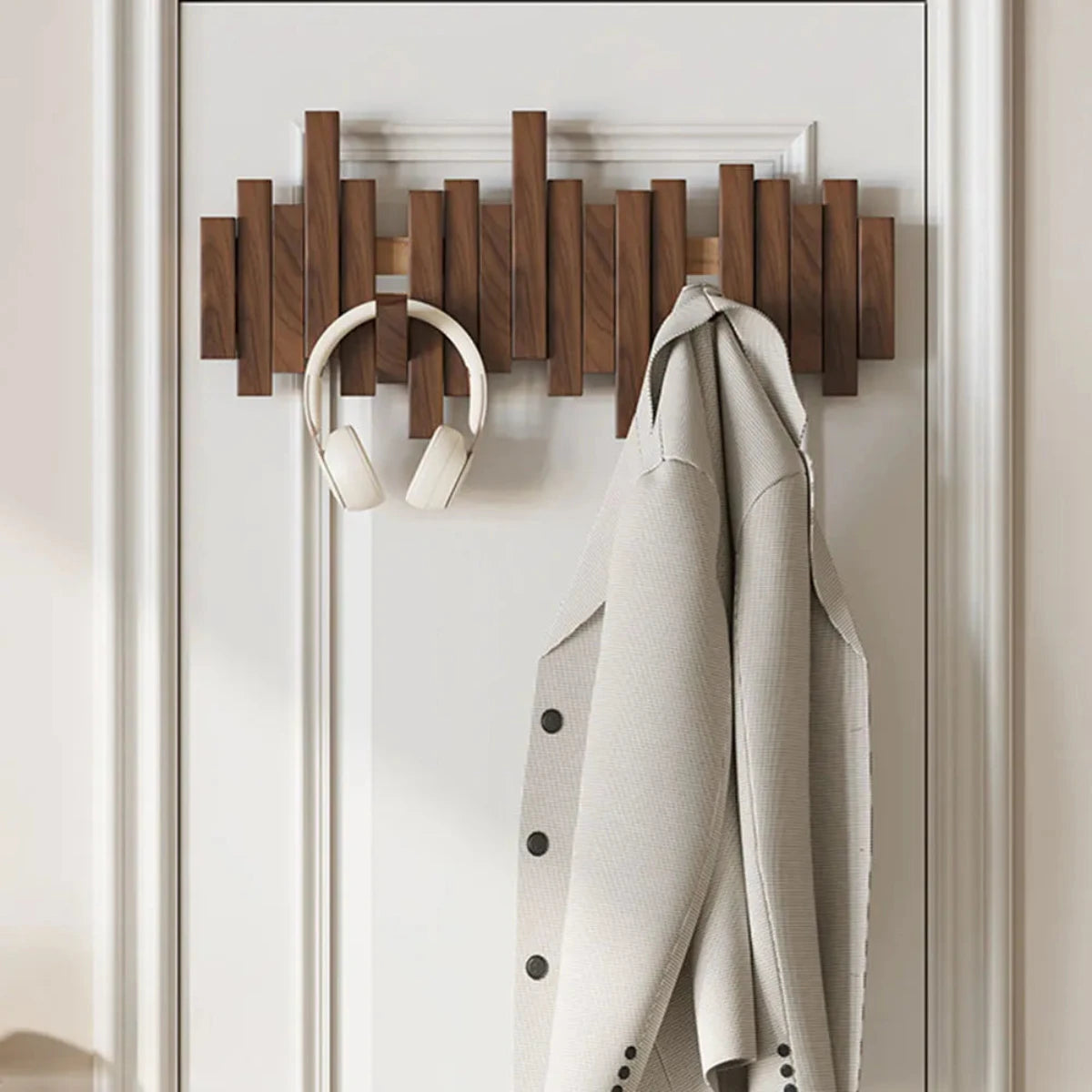 Wood Piano Wall Coat Rack