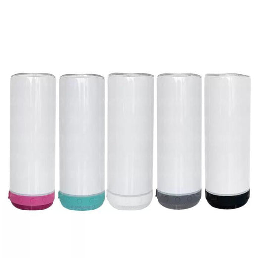 Vaso de sublimación Bluetooth de 20oz. Vasos musicales con tapa, altavoz y pajita