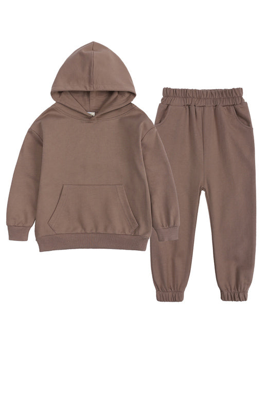Kids Cotton Hooded Sweatshirt Tracksuit Set - Warm Winter Outfit