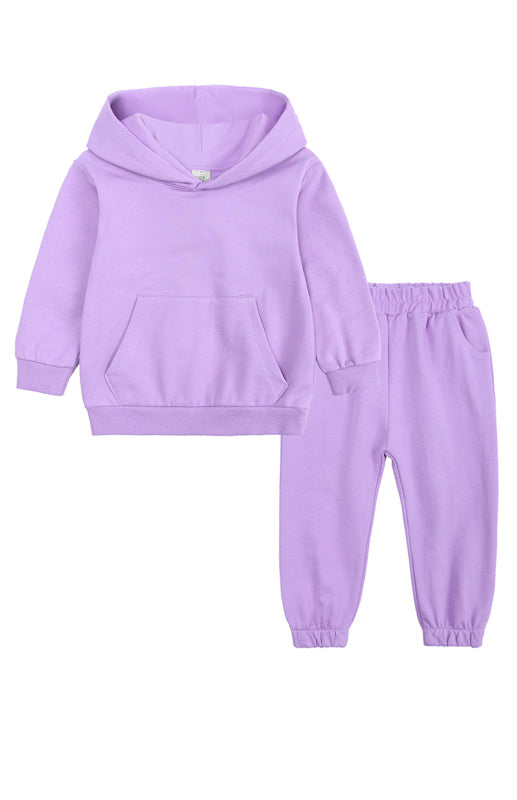 Kids Cotton Hooded Sweatshirt Tracksuit Set - Warm Winter Outfit