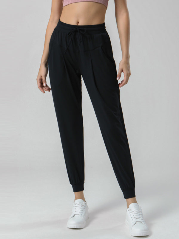 Women's Drawstring Waist Sports Stretch Pants - Nude Sweatpants