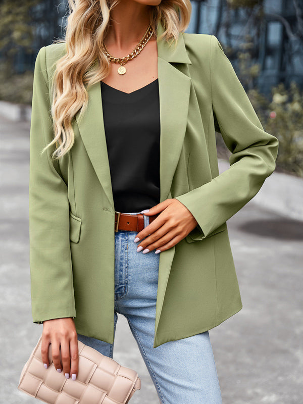 Women's Casual Blazer Jacket - Long Sleeve - Multiple Colors - Autumn Winter