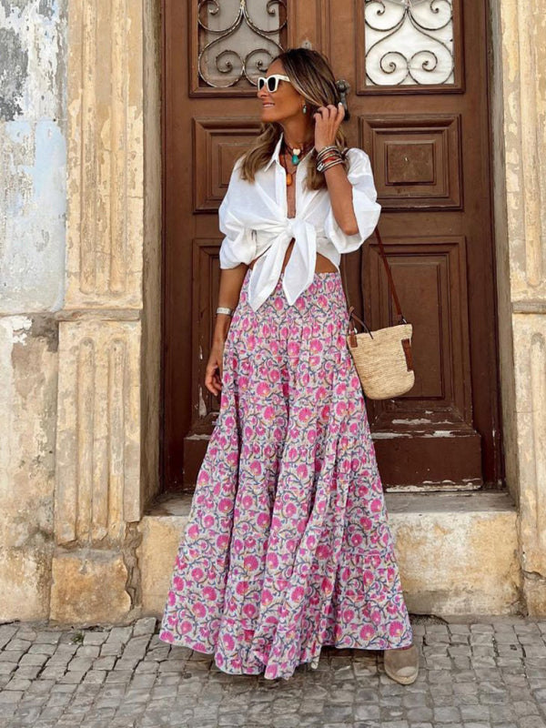 Women's Resort Style Casual Printed Skirt Bohemian Summer