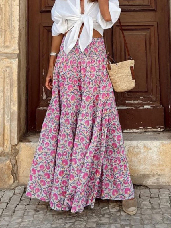 Women's Resort Style Casual Printed Skirt Bohemian Summer