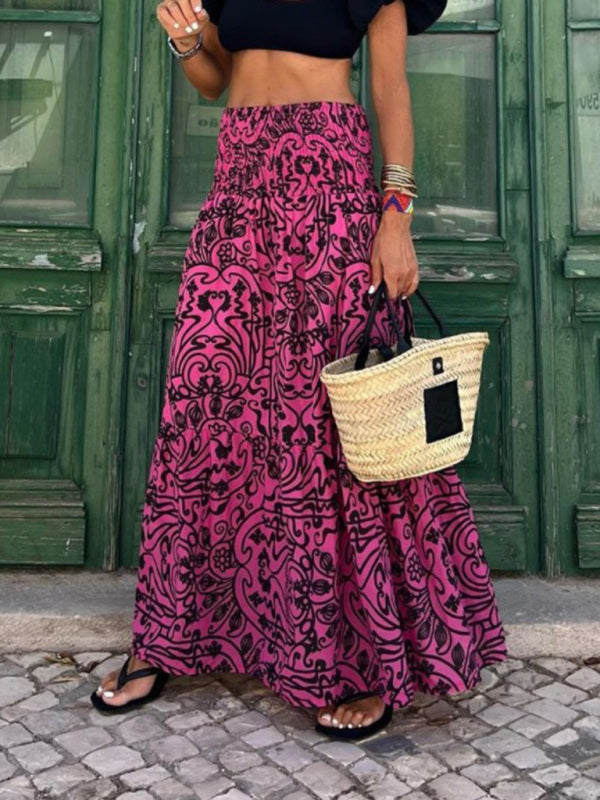Women's Resort Style Casual Printed Skirt Bohemian Summer