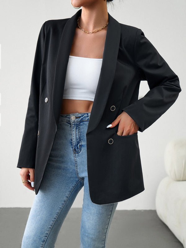 Women's Double-Breasted Blazer Jacket - Professional - Multiple Colors