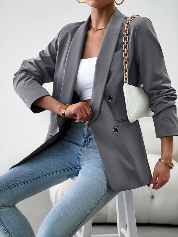 Women's Double-Breasted Blazer Jacket - Professional - Multiple Colors
