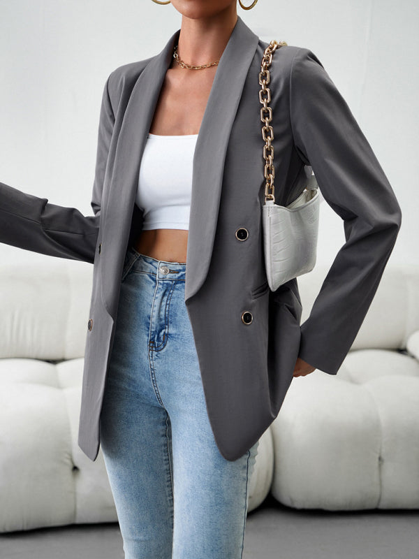 Women's Double-Breasted Blazer Jacket - Professional - Multiple Colors