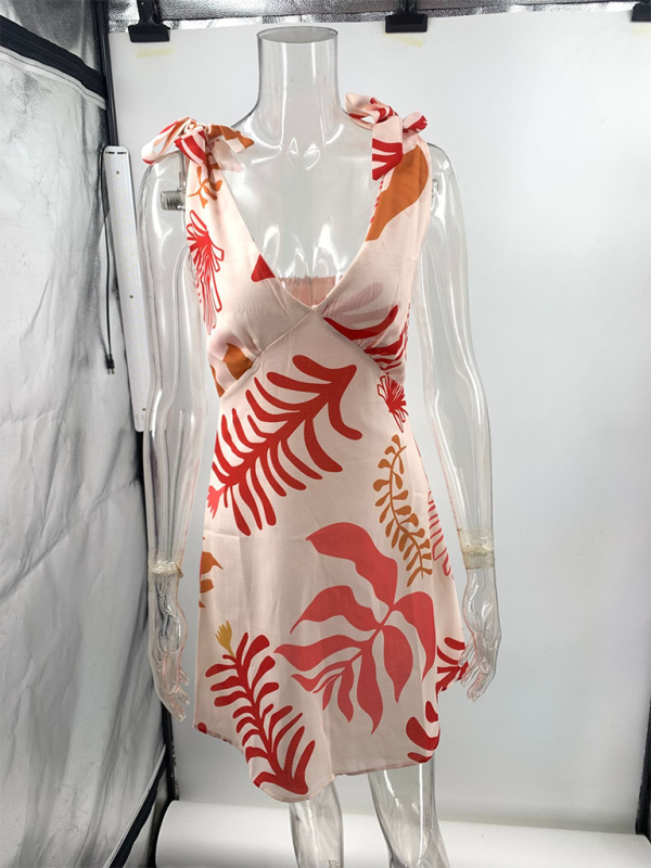 Modern women's sexy printed short dress