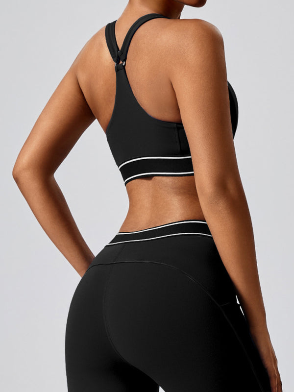 Modern elastic fitness fashion yoga vest with chest pad