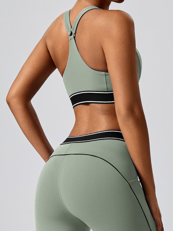 Modern elastic fitness fashion yoga vest with chest pad