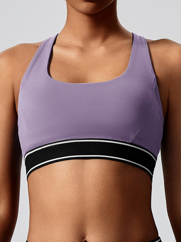 Modern elastic fitness fashion yoga vest with chest pad