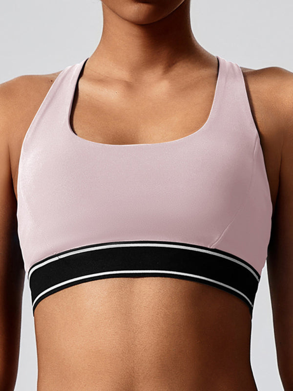 Modern elastic fitness fashion yoga vest with chest pad