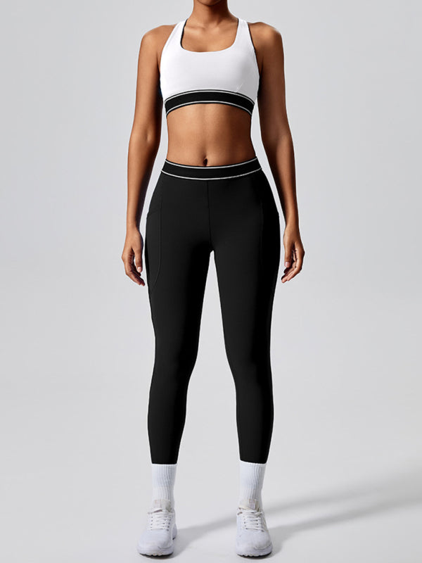 Modern elastic fitness fashion yoga vest with chest pad