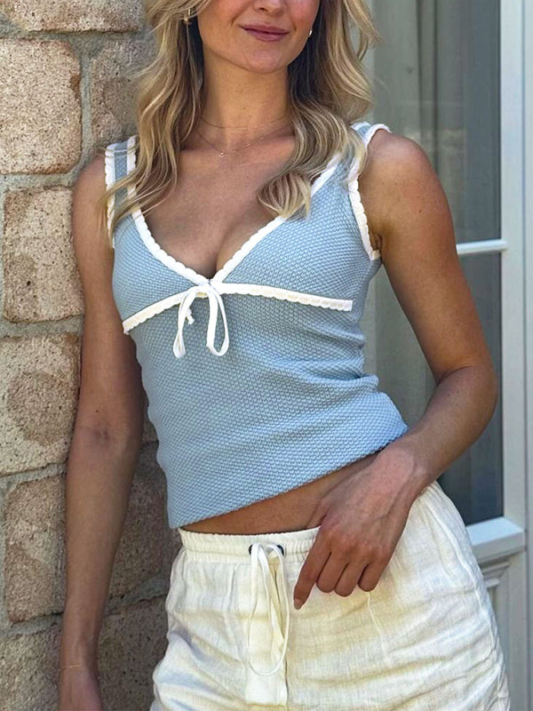 Sweet Bow Slim Fit Knit Camisole