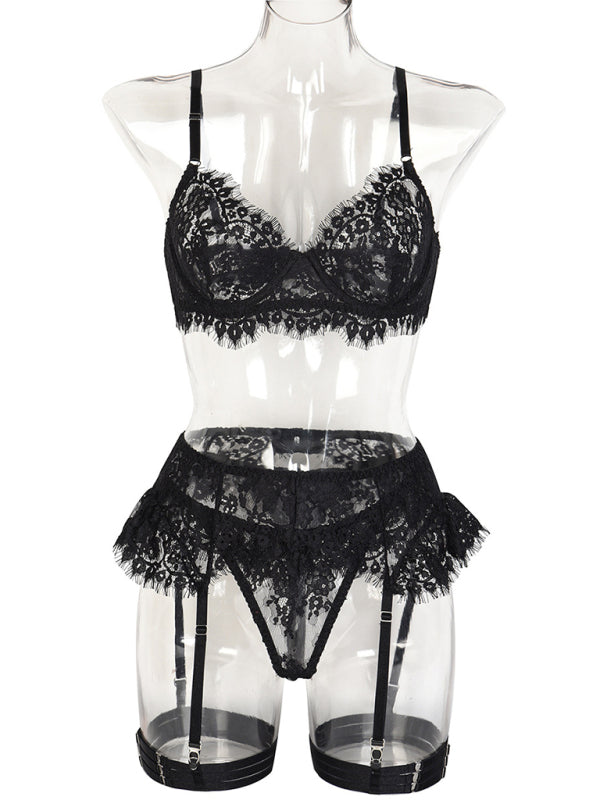Sexy lace suspenders four-piece set