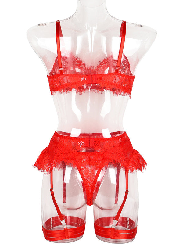 Sexy lace suspenders four-piece set