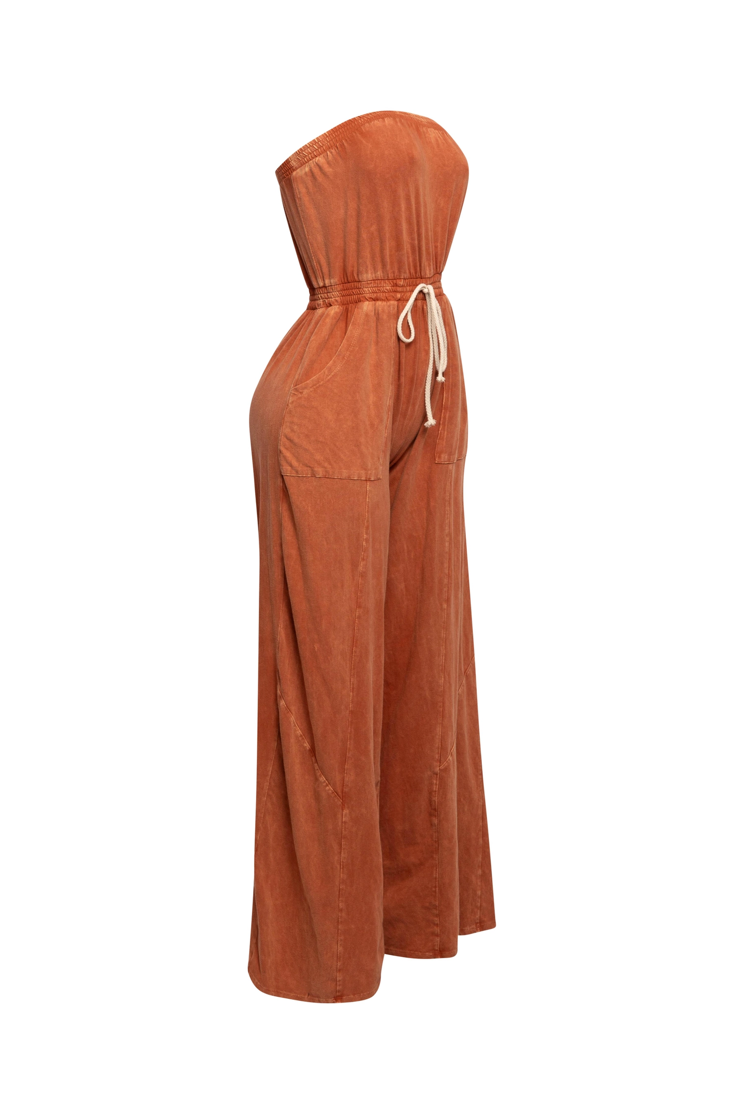 Mono Curvy Lavado Mineral sin Tirantes de Pierna Ancha
