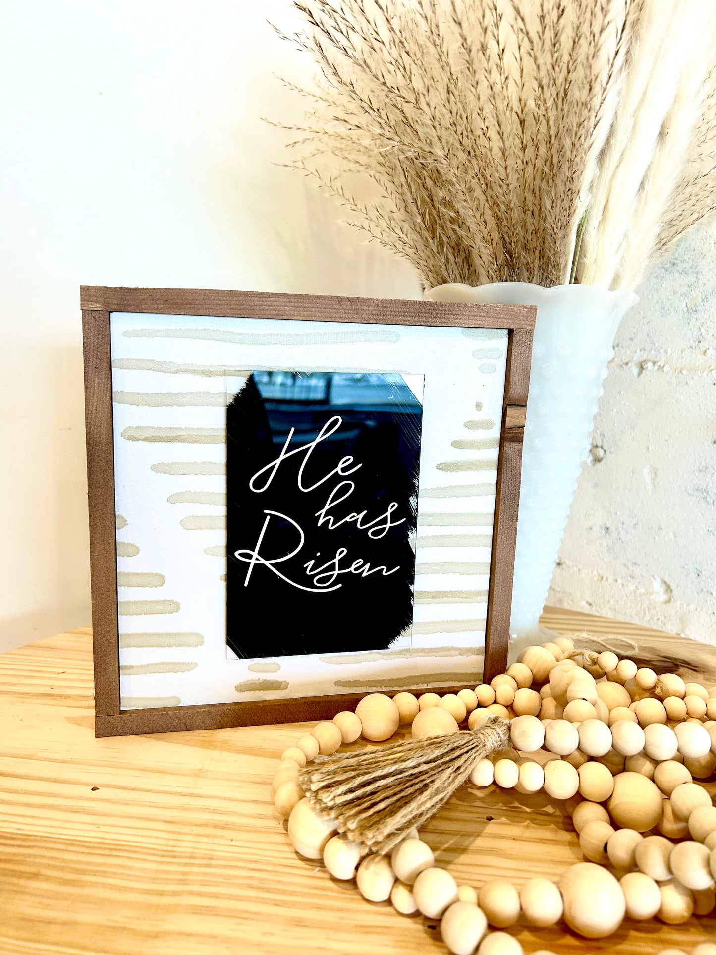 He has Risen modern farmhouse sign / Modern Home decor / Christian art