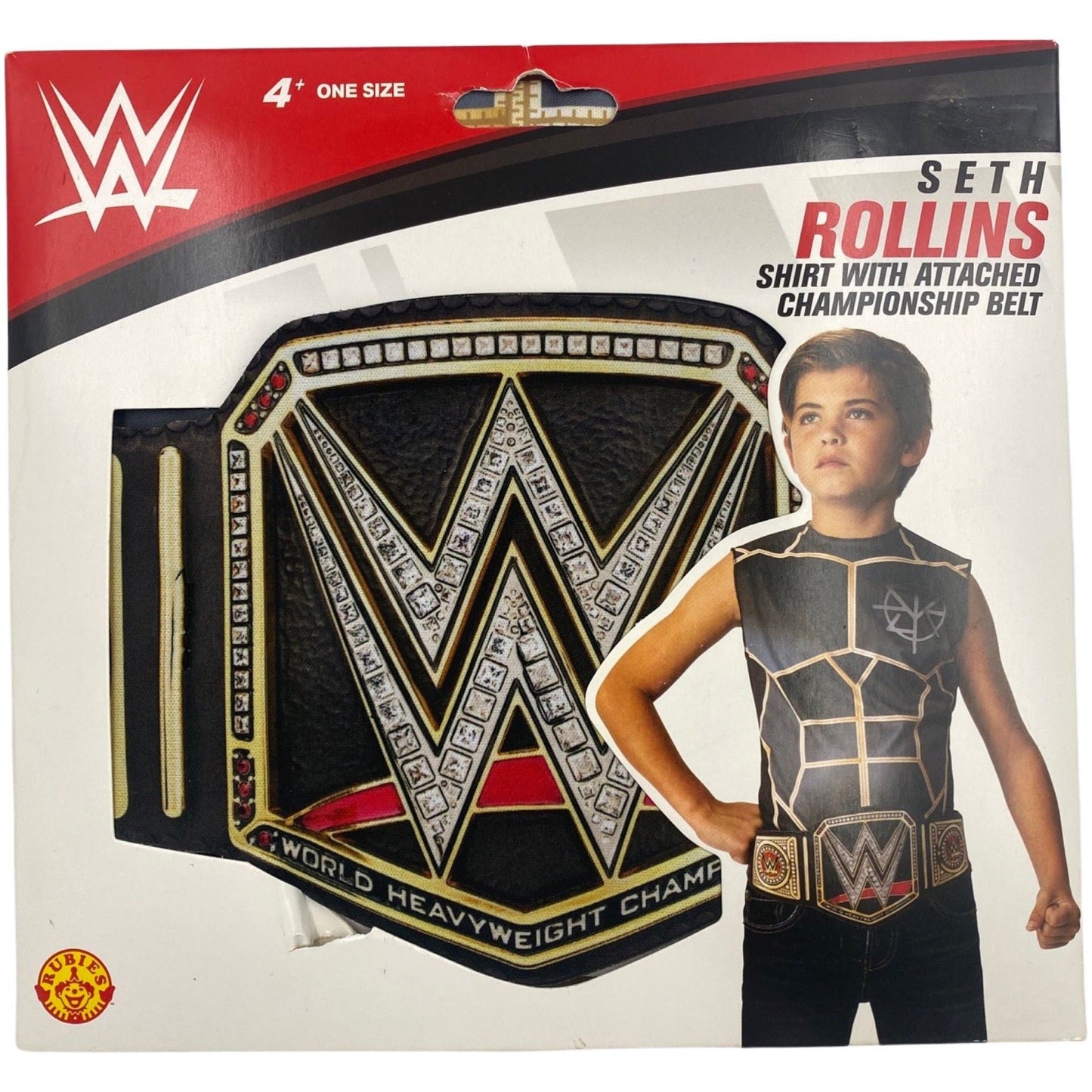 Camiseta de Seth Rollins de la WWE con cinturón de campeonato adjunto