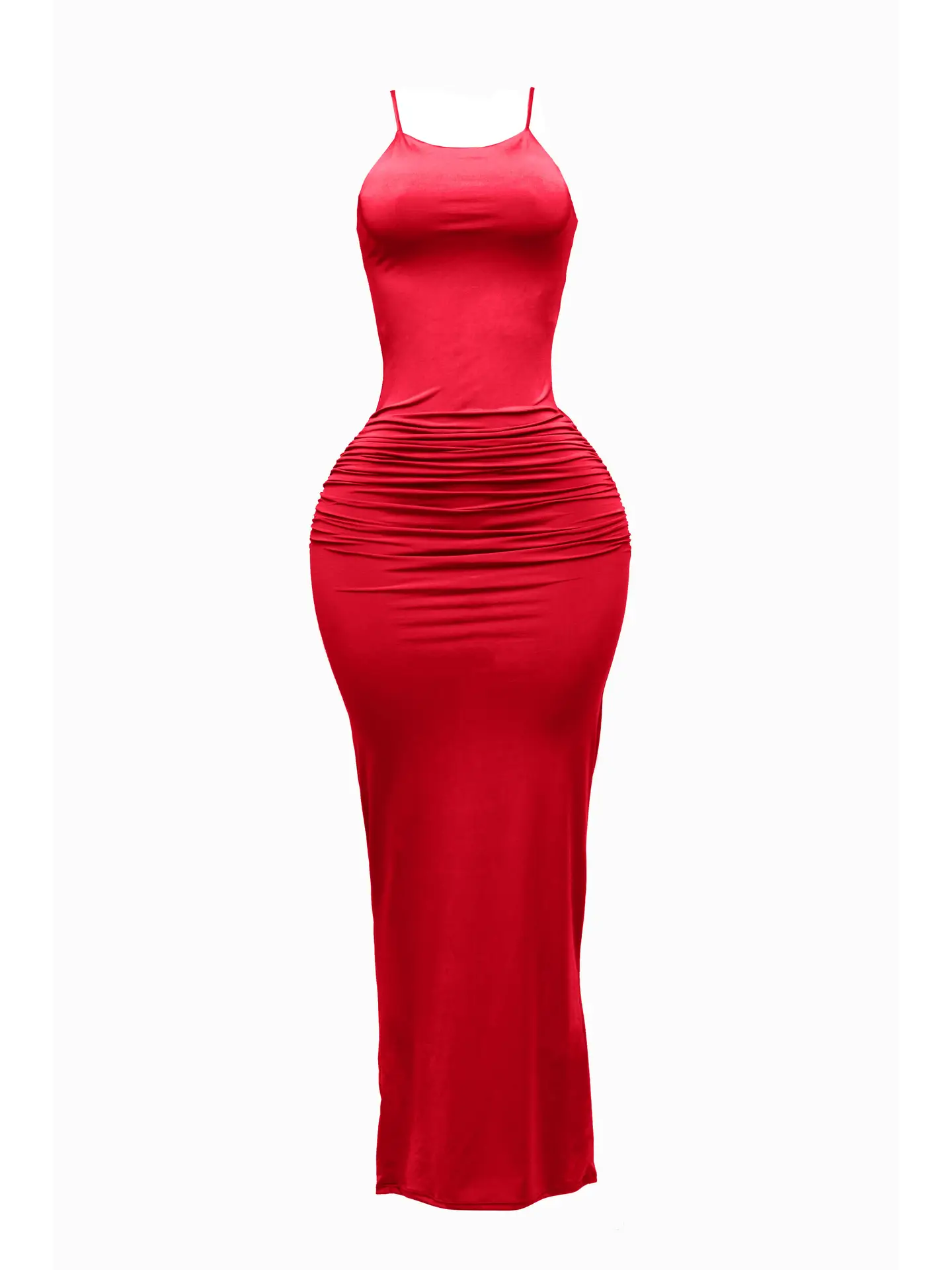 Maxivestido fruncido