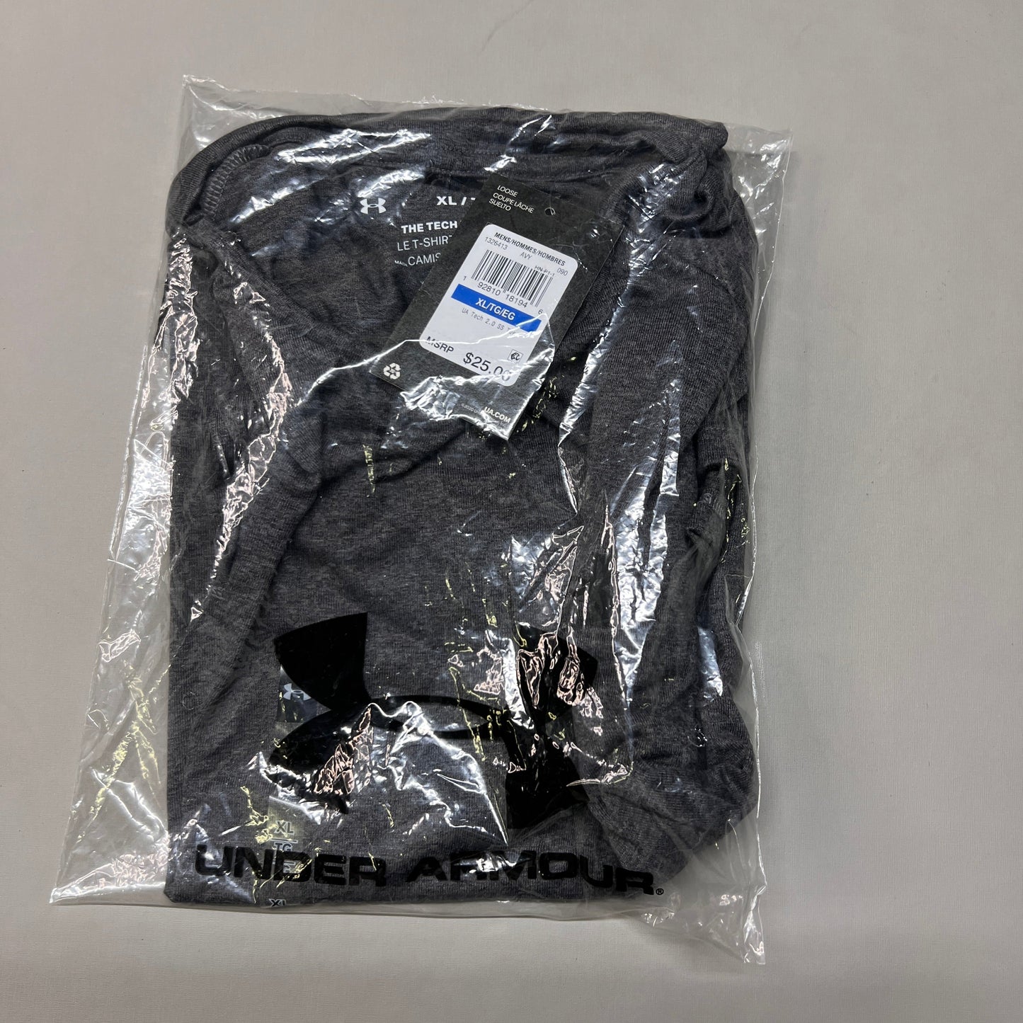 UNDER ARMOUR Camiseta de Manga Corta Tech 2.0 para Hombre Carbon Heather / Black - 090 Talla XL 1326413(Nueva)
