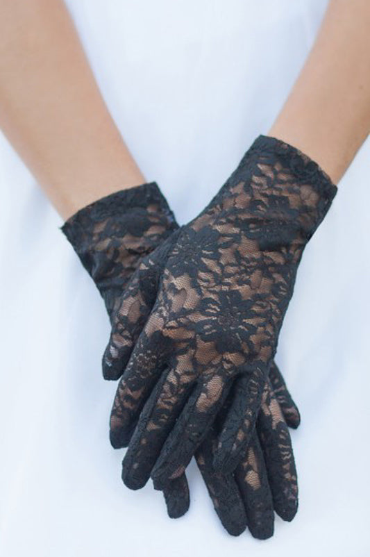 Guantes de encaje para la muñeca, negros o blancos