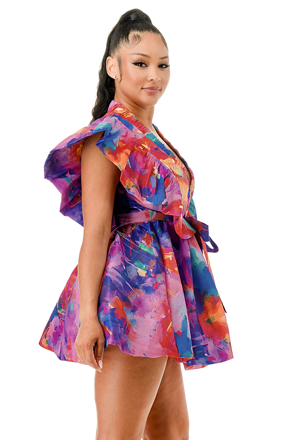 Vestido cruzado multicolor