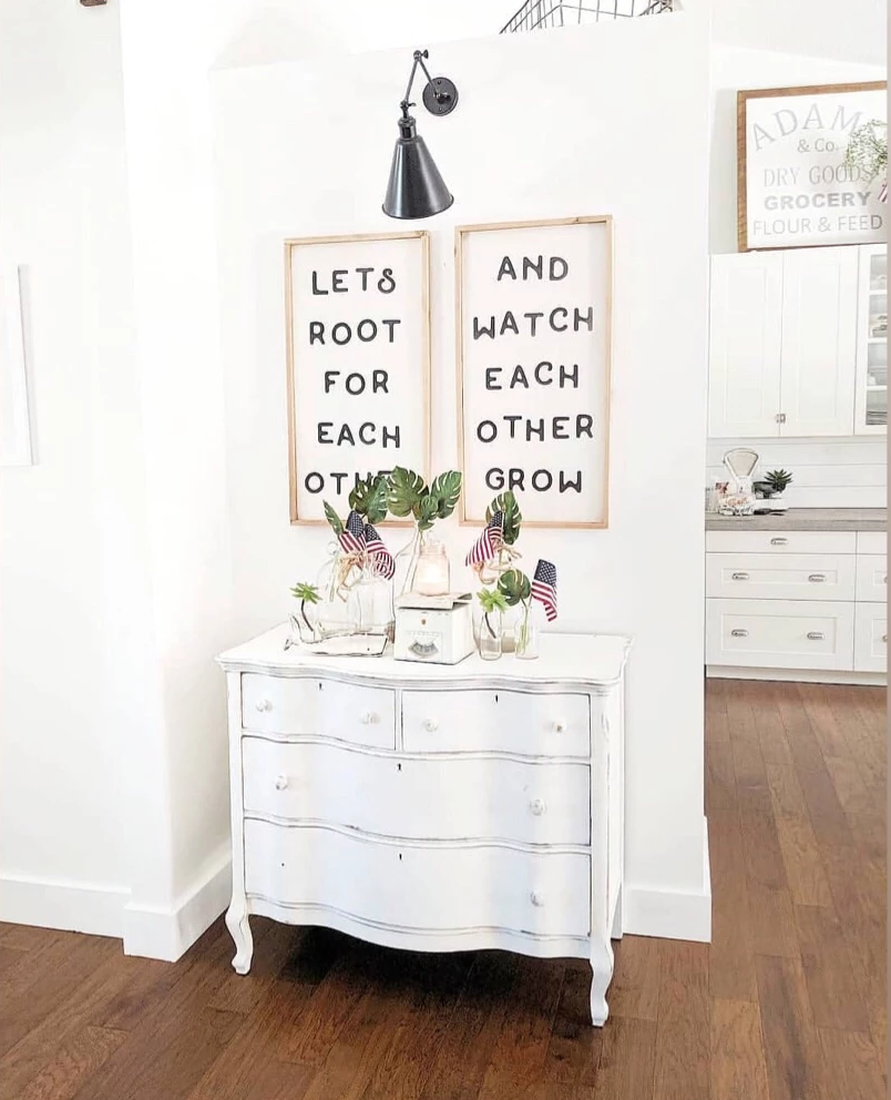 Home decor / wall hanging / signs / large wall art / Lets root for eachother and watch eachother grow collection Framed wood signs