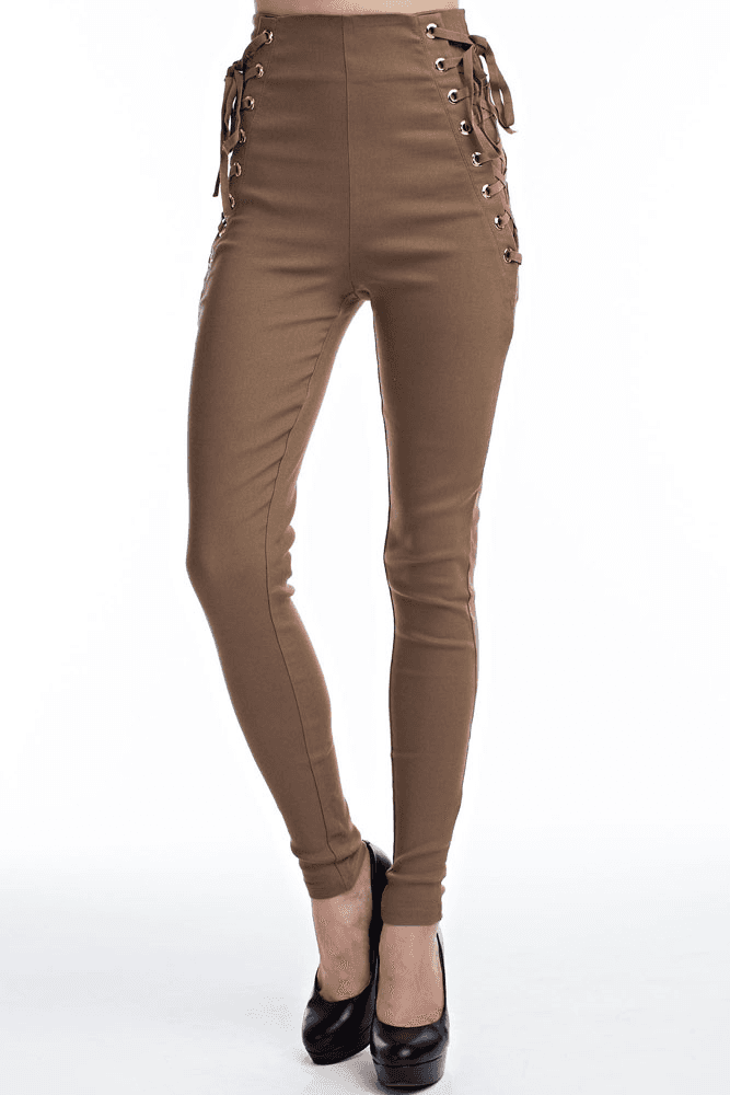 Pantalones ajustados con cordones
