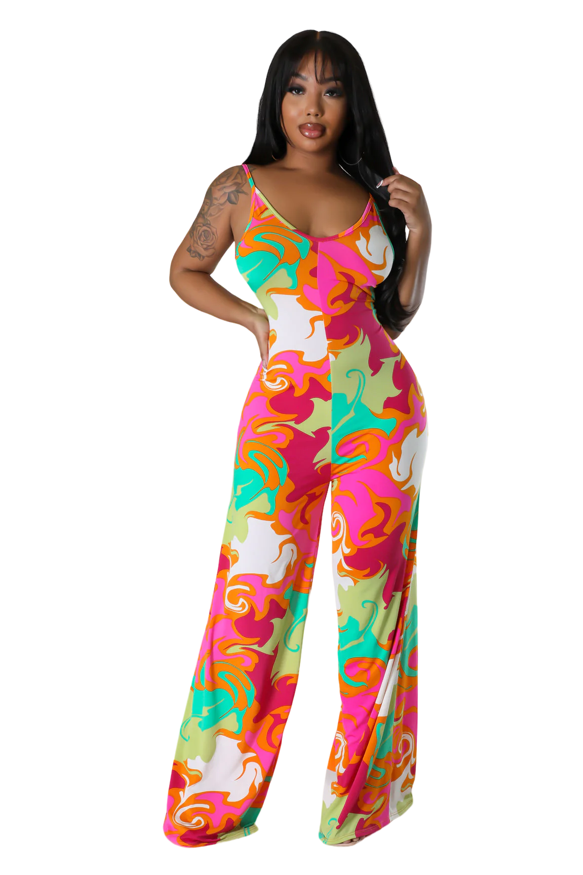 Mono Multicolor con Pañuelo para la Cabeza