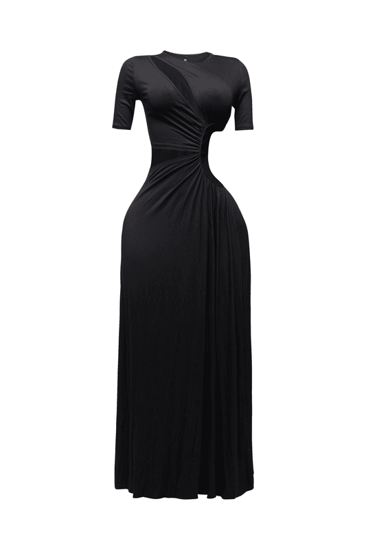 Short Sleeve Cutout Maxi Dress