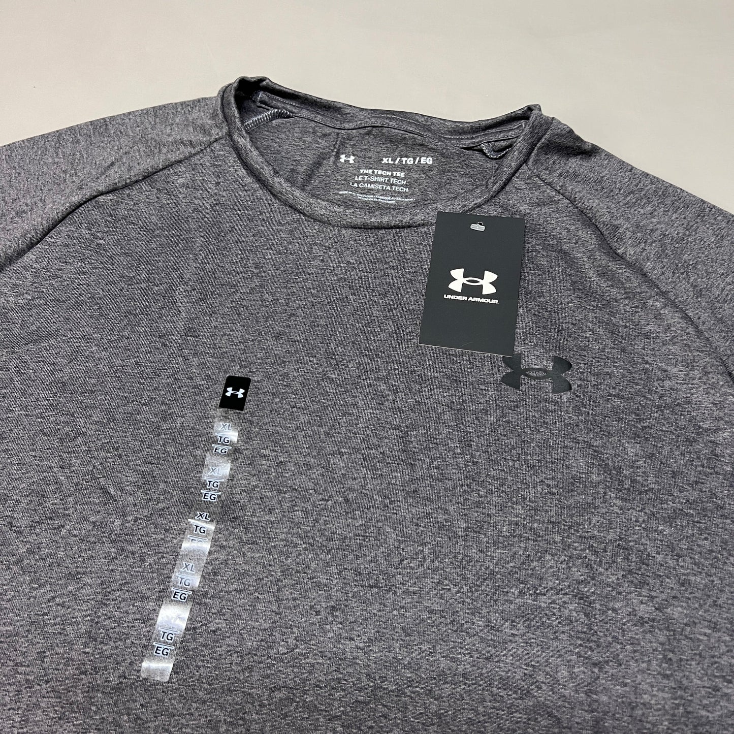UNDER ARMOUR Camiseta de Manga Corta Tech 2.0 para Hombre Carbon Heather / Black - 090 Talla XL 1326413(Nueva)