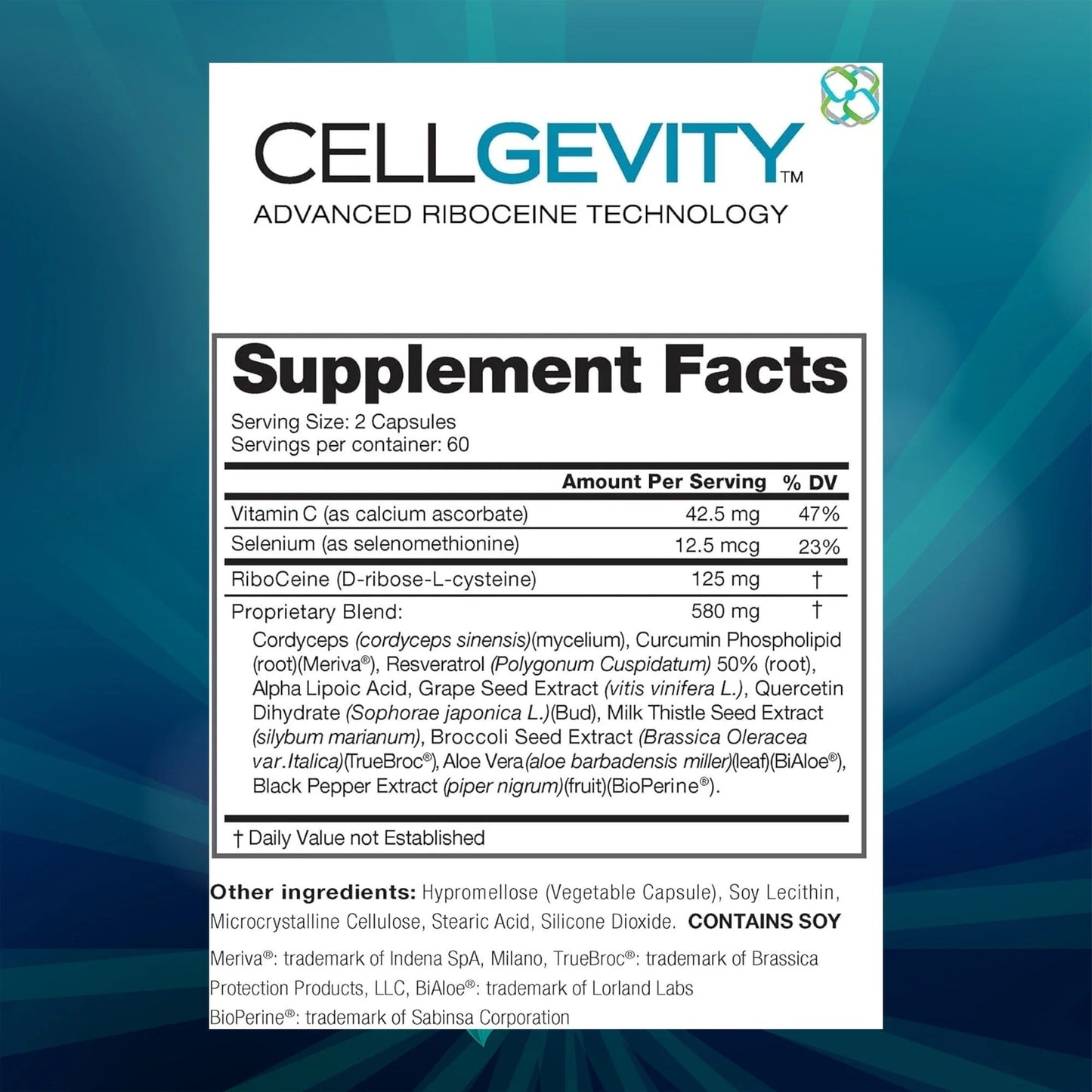 Cellgevity, Tecnología Avanzada Riboceine, 120 Cápsulas, 60 Servicios