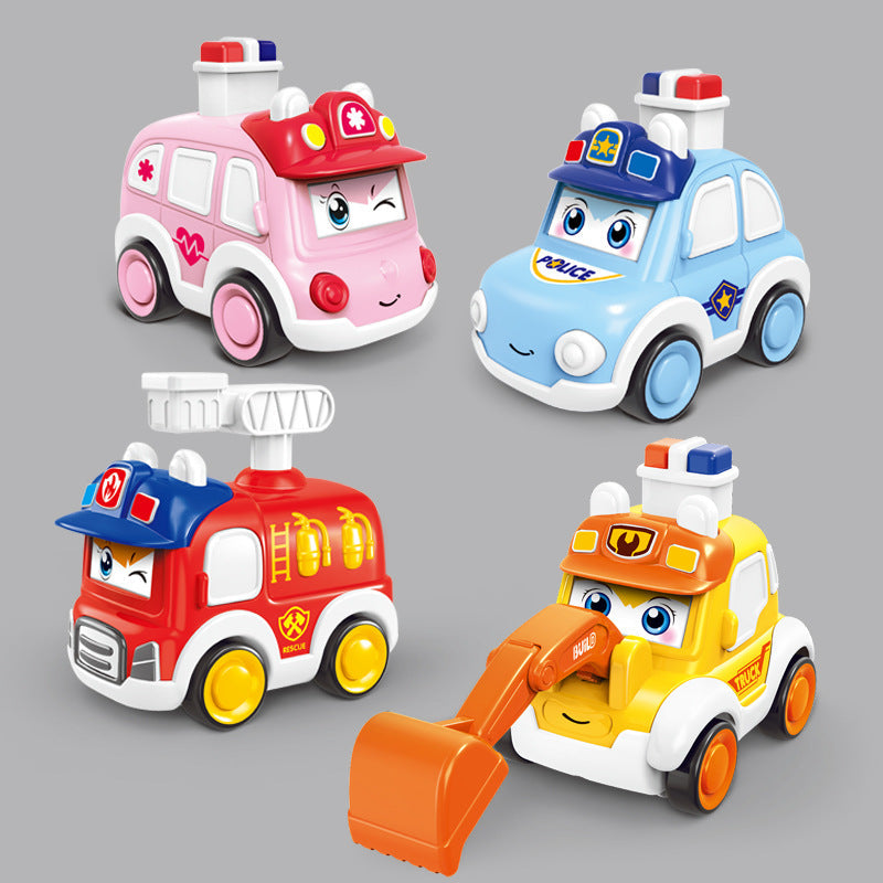 Inertia-Activated Cartoon Emergency Vehicle Toy Set - # GIT&G71910002 & BOT&G21910007