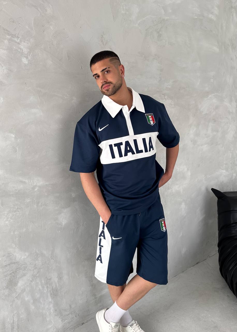 Conjunto de polo y pantalón corto para hombre inspirado en Italia: herencia atlética con un atrevido estilo nacional