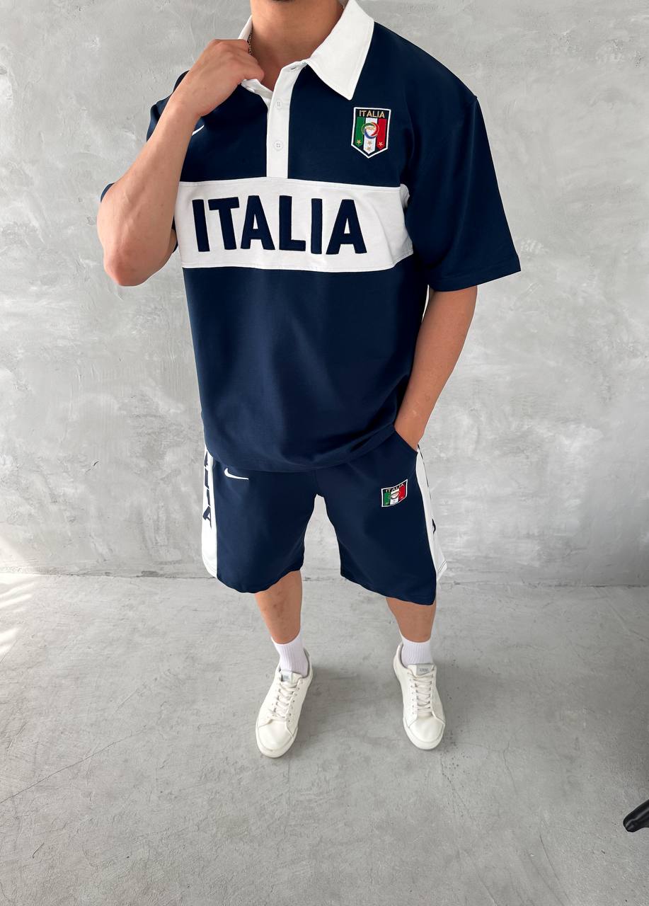 Conjunto de polo y pantalón corto para hombre inspirado en Italia: herencia atlética con un atrevido estilo nacional