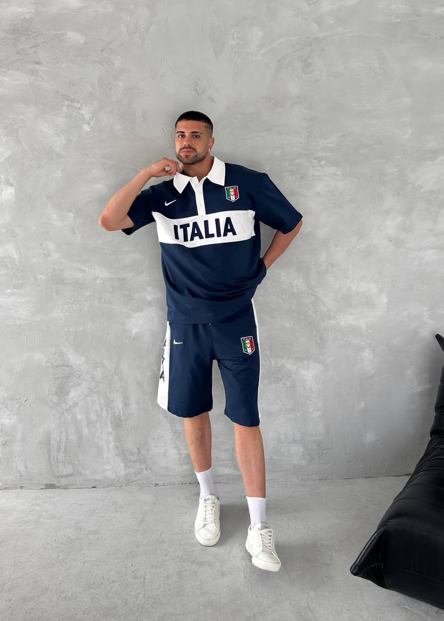 Conjunto de polo y pantalón corto para hombre inspirado en Italia: herencia atlética con un atrevido estilo nacional