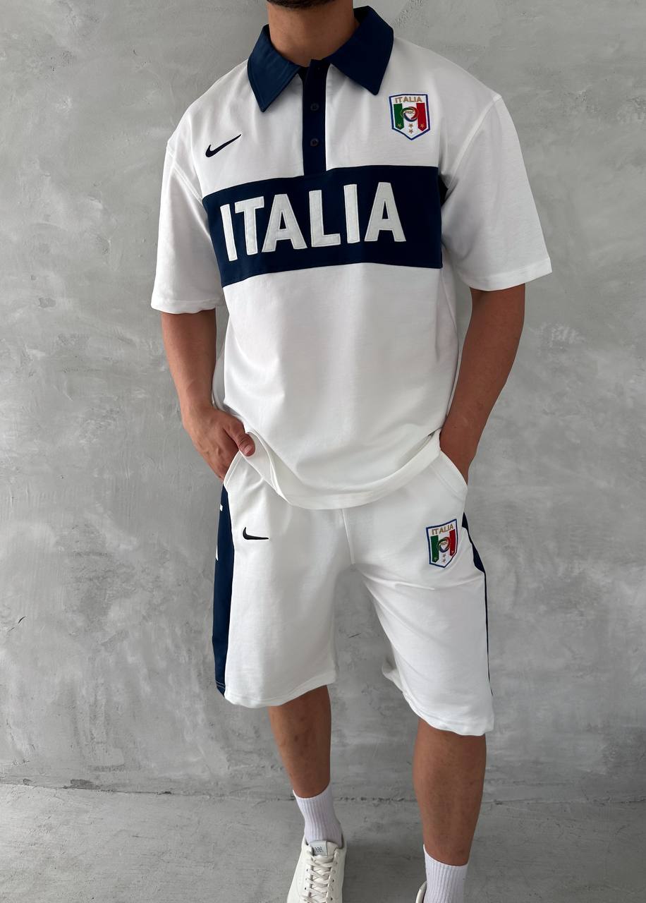 Conjunto de polo y pantalón corto para hombre inspirado en Italia: herencia atlética con un atrevido estilo nacional