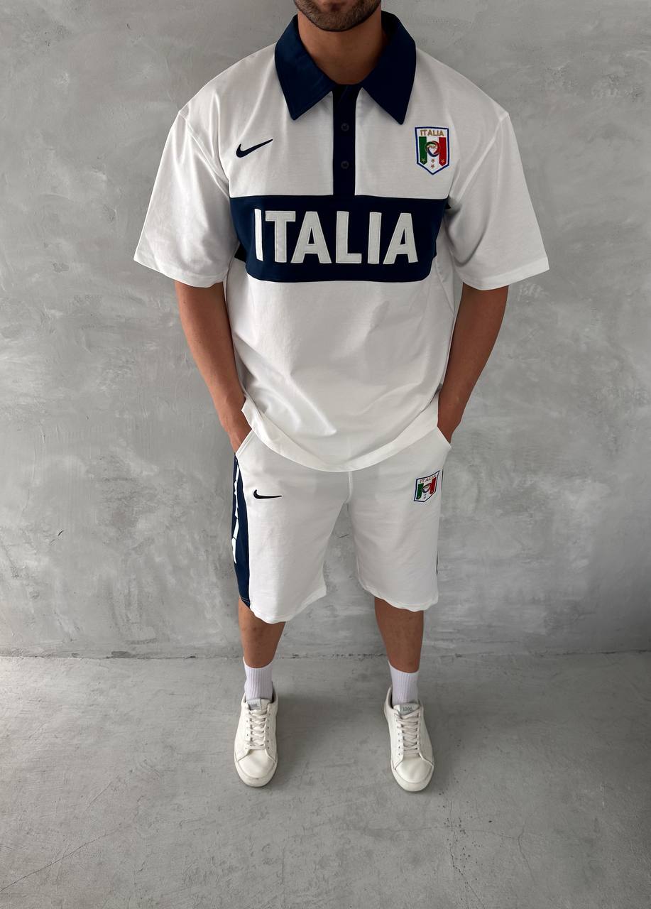 Conjunto de polo y pantalón corto para hombre inspirado en Italia: herencia atlética con un atrevido estilo nacional