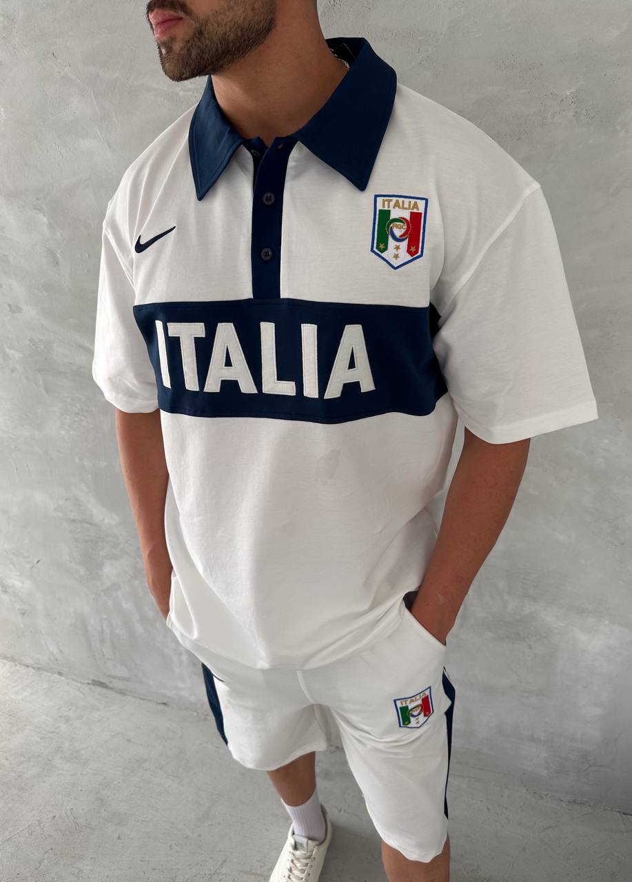 Conjunto de polo y pantalón corto para hombre inspirado en Italia: herencia atlética con un atrevido estilo nacional
