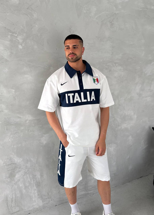 Conjunto de polo y pantalón corto para hombre inspirado en Italia: herencia atlética con un atrevido estilo nacional