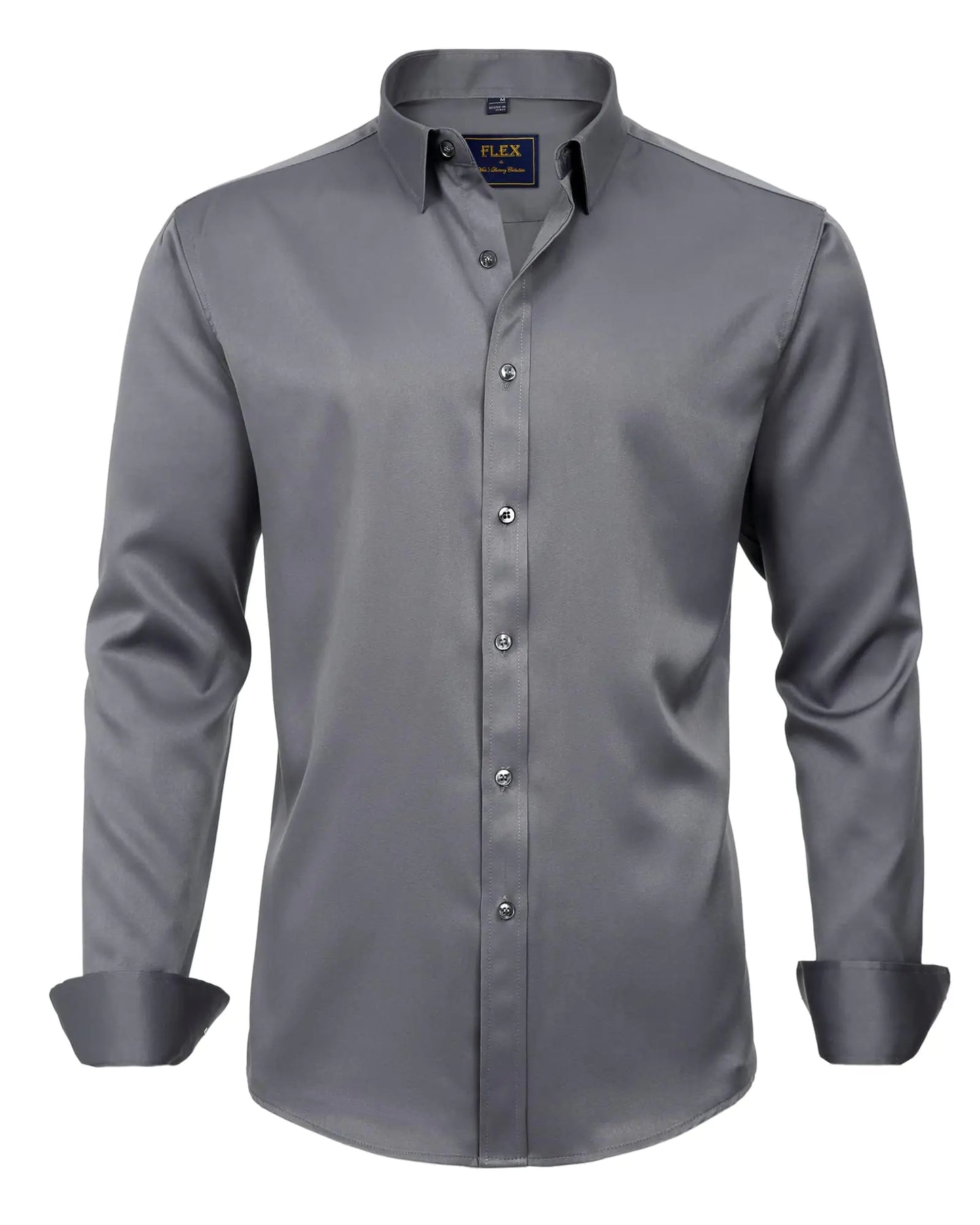 J.VER Boy's Long Sleeve Dress Shirts Solid Stretch Wrinkle-Free Shirt Kids Casual Button Down Shirts Navy Blue 6 Years - # BOAA12510006