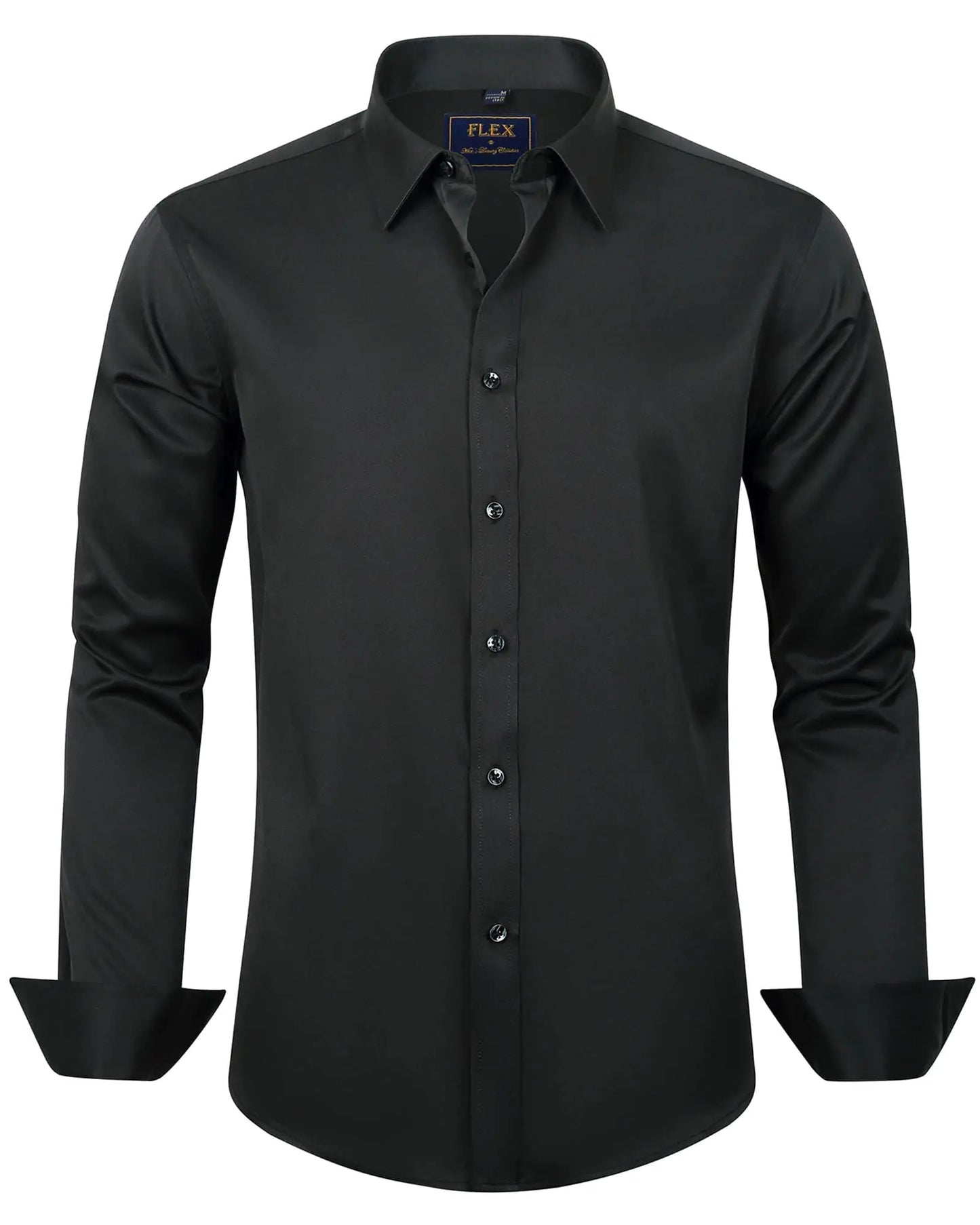 J.VER Boy's Long Sleeve Dress Shirts Solid Stretch Wrinkle-Free Shirt Kids Casual Button Down Shirts Navy Blue 6 Years - # BOAA12510006