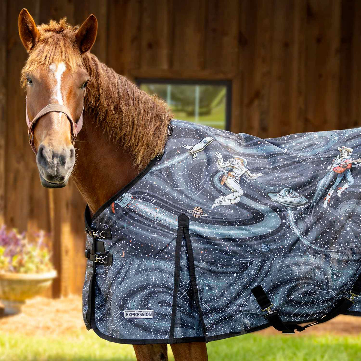 Manta de Exterior Jeffers Expression 1200D para Caballos de Tiro, 240 g | Impermeable, Transpirable y Diseño Seguro