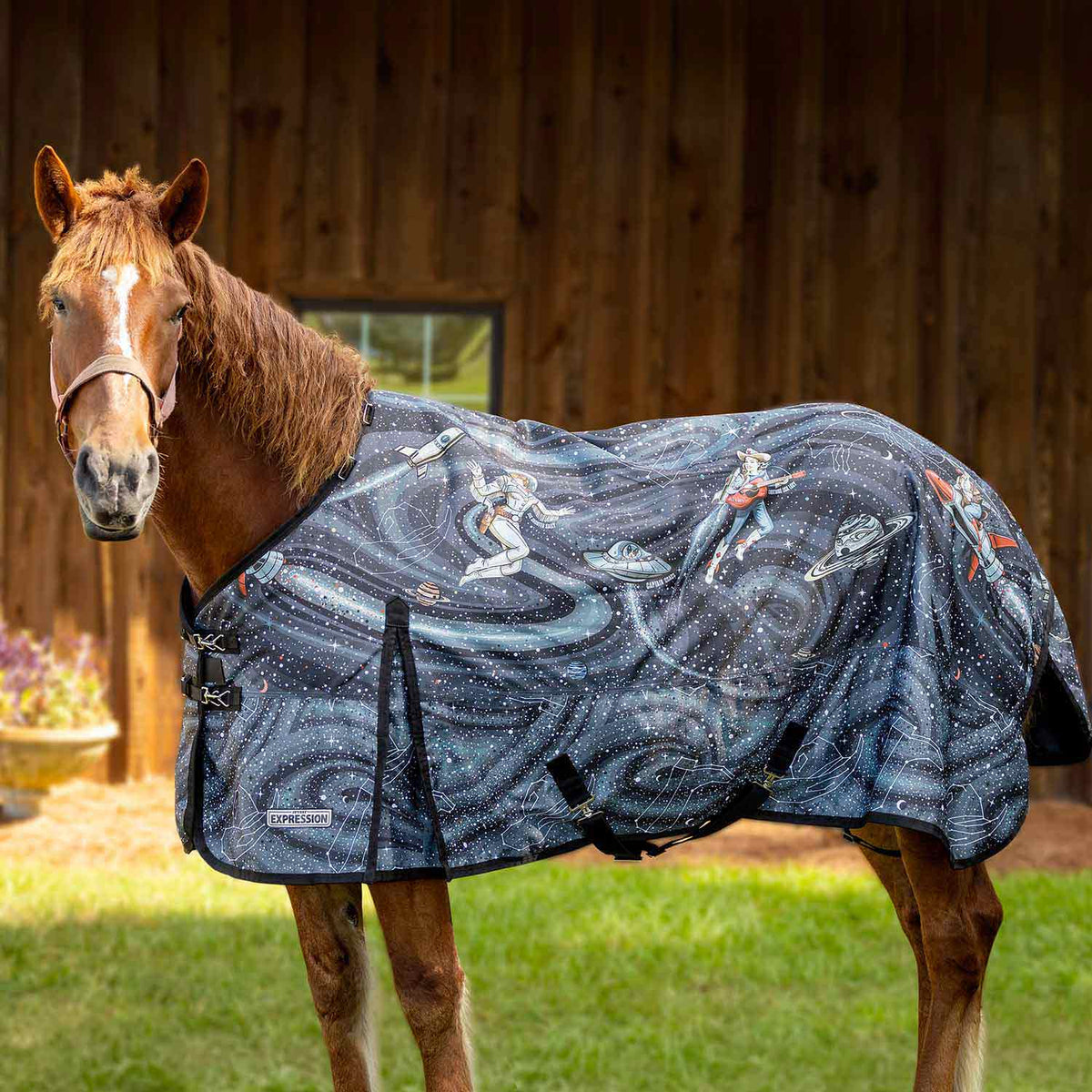 Manta de Exterior Jeffers Expression 1200D para Caballos de Tiro, 240 g | Impermeable, Transpirable y Diseño Seguro