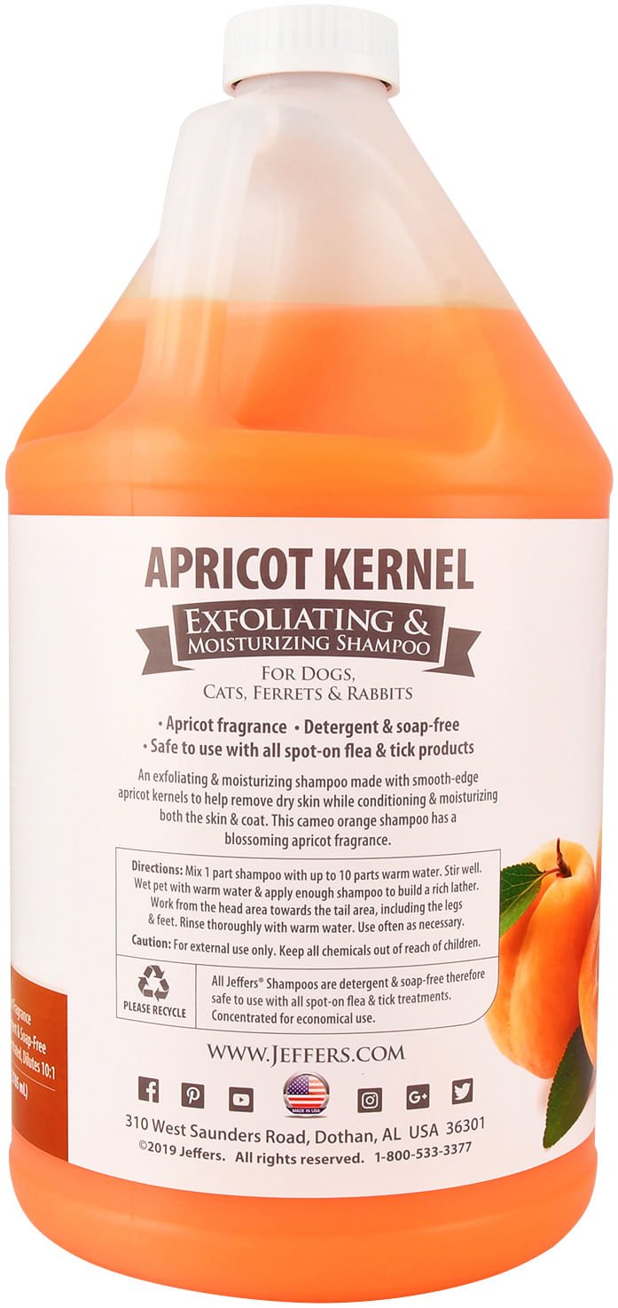 Champú Exfoliante e Hidratante para Mascotas con Hueso de Albaricoque Jeffers