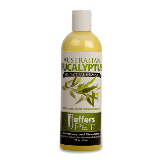 Champú totalmente natural para perros Jeffers con eucalipto australiano - Ayuda a repeler pulgas, garrapatas, moscas y mosquitos