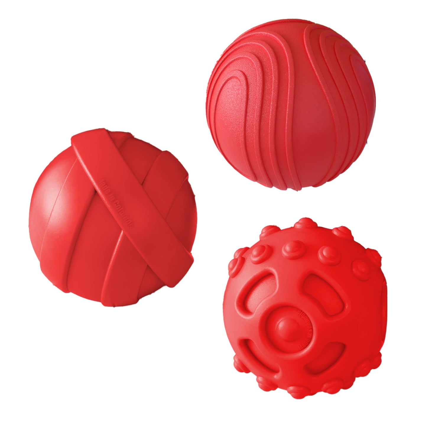 Pelotas de caucho natural Jeffers para perros, paquete de 3 unidades, medianas